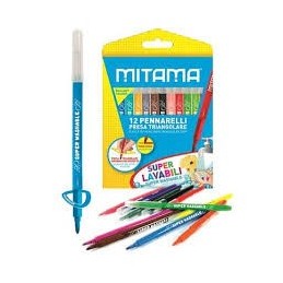 ROTULADOR TRIANGULAR SUPER LAVABLE 12 COLORES