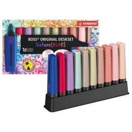 STABILO BOSS NATURECOLORES 10 COLORES CON BASE