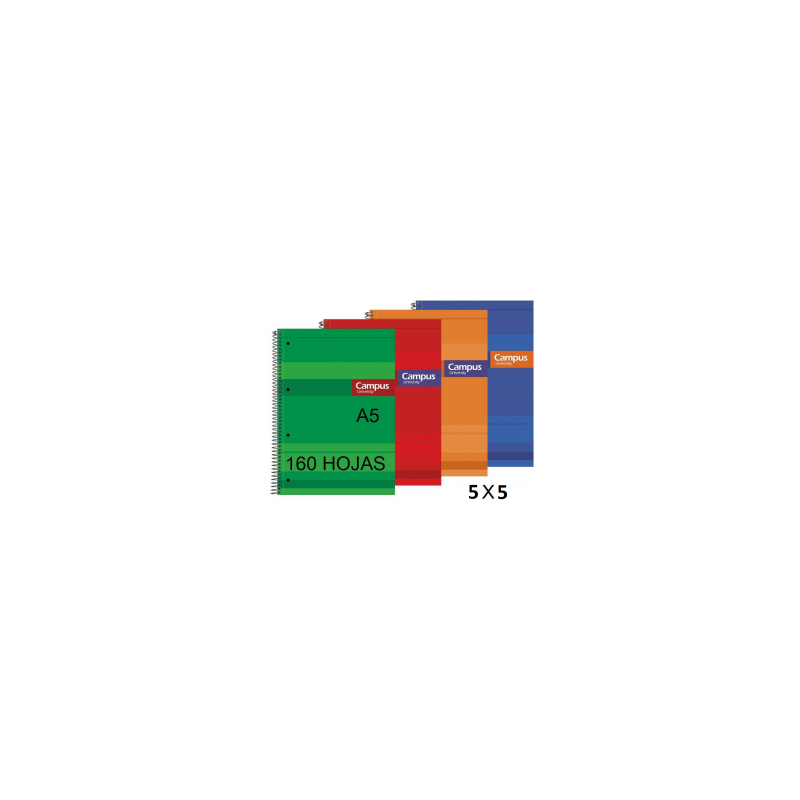 BLOC ESCOLAR A5 160H TAPA EXTRA CN CUADRICULA 5x5