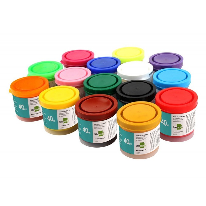 TEMPERA LIDERPAPEL ESCOLAR 40ML COLORES