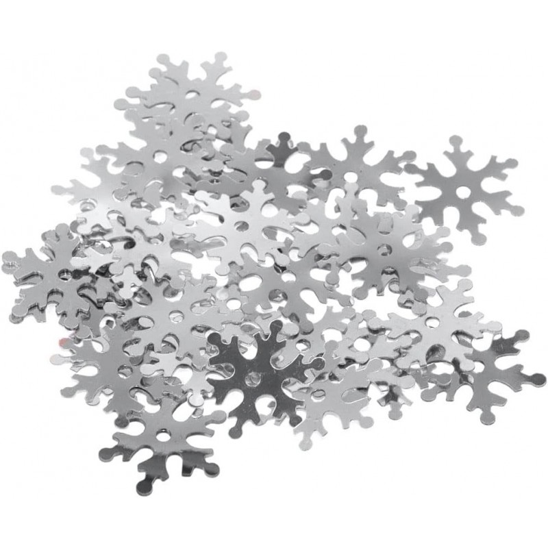 LENTEJUELAS COPOS DE NIEVE PLATEADAS 24MM 14GR