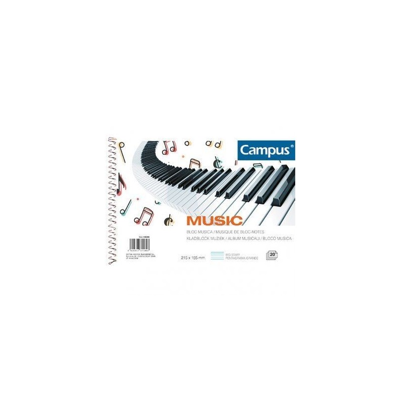 BLOC MUSICA 4T 20H MAKRO PAPER A5 PENTAGRAMA GRAND