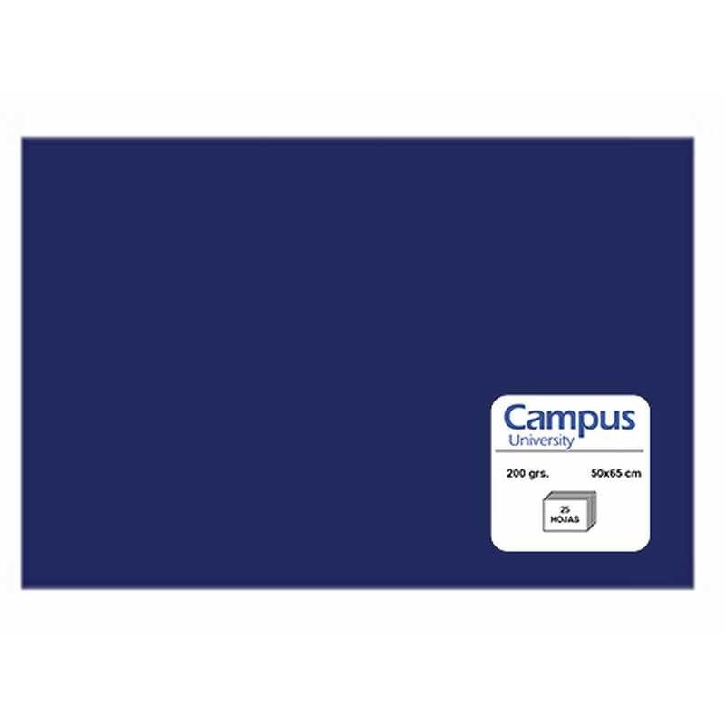 CARTULINA CAMPUS 50X65 200GR AZUL MARINO/25UD