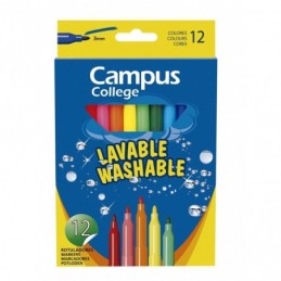 ROTULADOR CAMPUS TINTA LAVABLE 12 COLORES