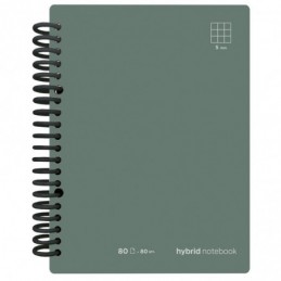 CUADERNO HYBRID A4 80H T CARTON CUADRO VERDE