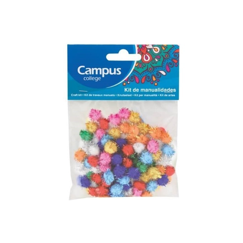SET MANUALIDADES CAMPUS POMPON GLITTER