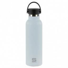 BOTELLA TERMO EXTERIOR GOMA METAL 600ML AZUL PASTE