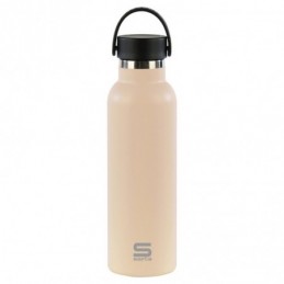 BOTELLA TERMO EXTERIOR GOMA METAL 600ML OCRE PASTE