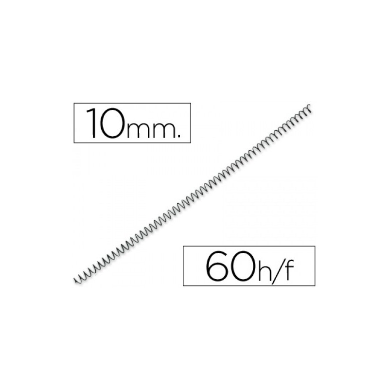 ESPIRAL METAL/NEGRO 10mm 5:1 E/100 (60 HOJAS)