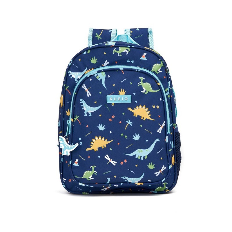MOCHILA INFANTIL DINOSAURIOS RUBIO ADAPTABLE CARRO