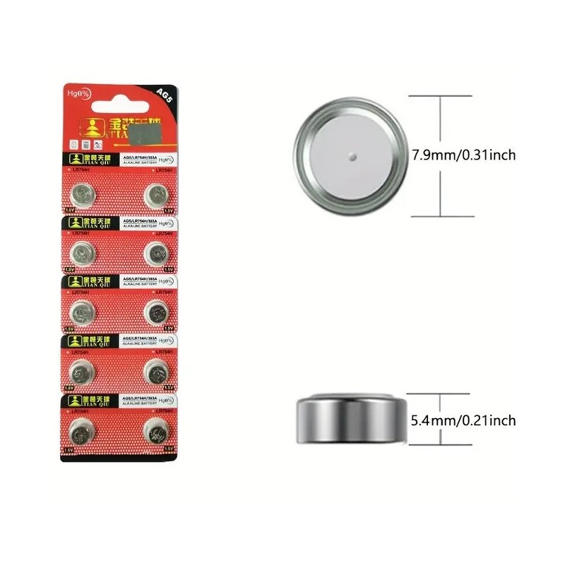 PILA LR48 LR754 AG5 393A ALKALINAS 1.55V T&E