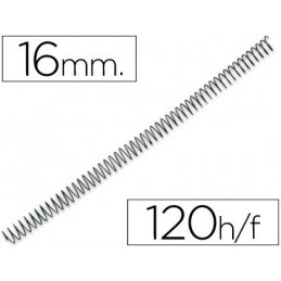 ESPIRAL METAL/NEGRO 16mm PASO 5:1 (120 HOJAS)