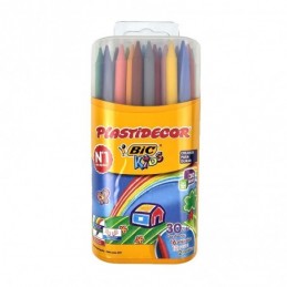 CAJA DE 30 CERAS DE COLORES PLASTIDECOS BIC KIDS