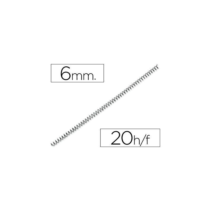 ESPIRAL METAL/NEGRO 6mm 5:1 E/100 (20 HOJAS)