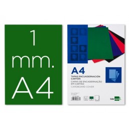 TAPA ENCUADERNAR LIDERPAPEL CARTON A4 1MM VERDE