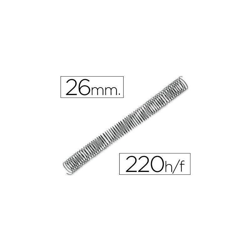 ESPIRAL METALICA 5.1 26MM NEGRO 220 HOJAS