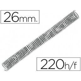 ESPIRAL METALICA 5.1 26MM NEGRO 220 HOJAS