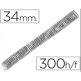 ESPIRAL METALICA 5.1 34MM NEGRO 300 HOJAS