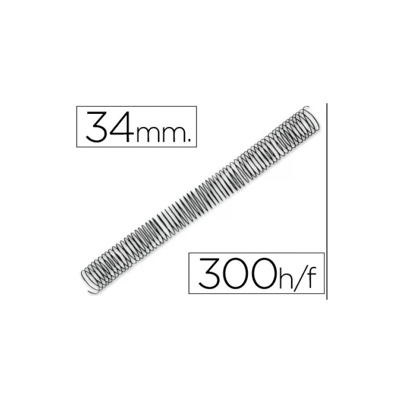 ESPIRAL METALICA 5.1 34MM NEGRO 300 HOJAS