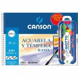 BLOC ACUARELA A4+ 10H BASIK 370GR+MINI ACUARELA
