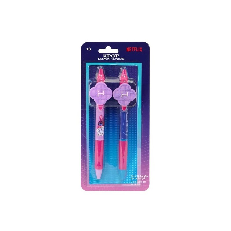 PACK DE 2 BOLIGRAFOS BORRABLES K-POP DEMON HUNTERS