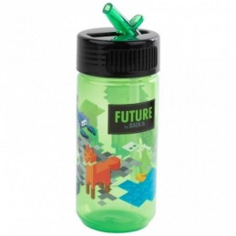 BOTELLA 400ML CON PAJITA TRANSPARENTE MINICRAFT