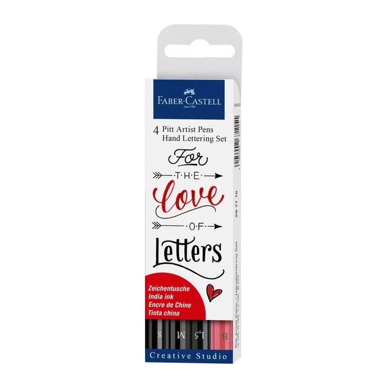 SET DE 4 ROTULADORES PINCEL FABER CASTELL PITT HAN