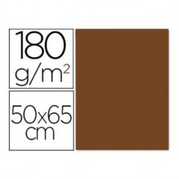 CARTULINA LIDERPAPEL 50x65 180GR MARRON 25UDS