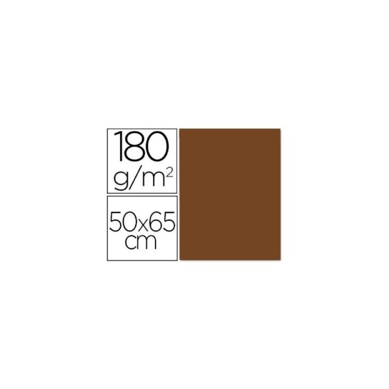 CARTULINA LIDERPAPEL 50x65 180GR MARRON 25UDS