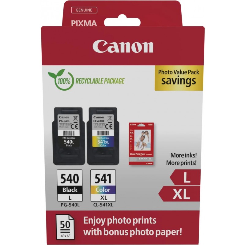 CANON 540 Y 541XL MULTIPACK + PAPEL FOTOGRAFICO