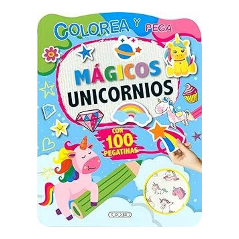 MAGICOS UNICORNIOS PEGA Y COLOREA