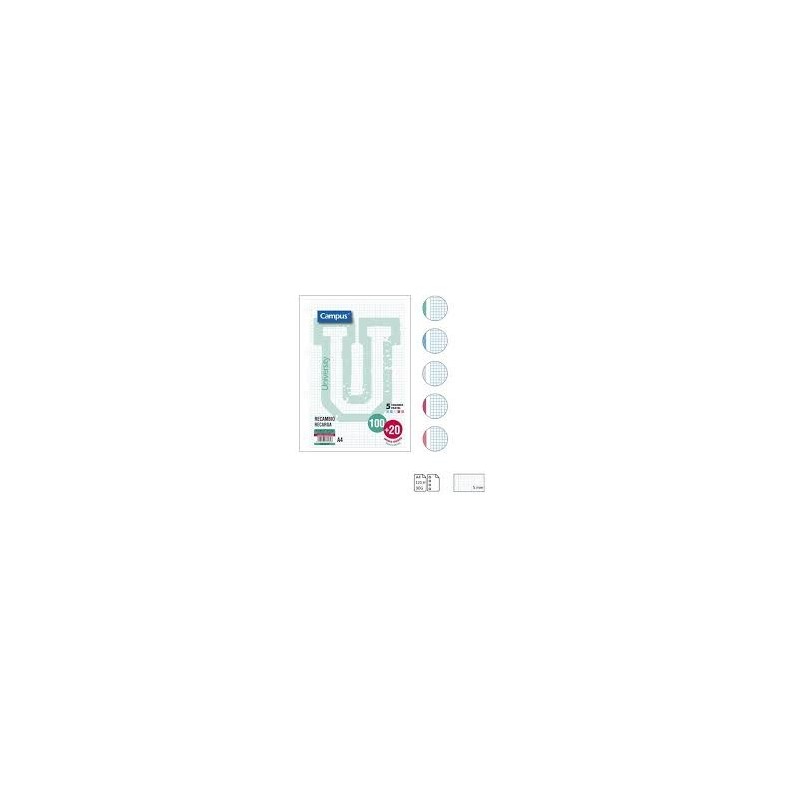 RECAMBIO A4 120H 90G 4T CN5 5 COLORES PASTEL