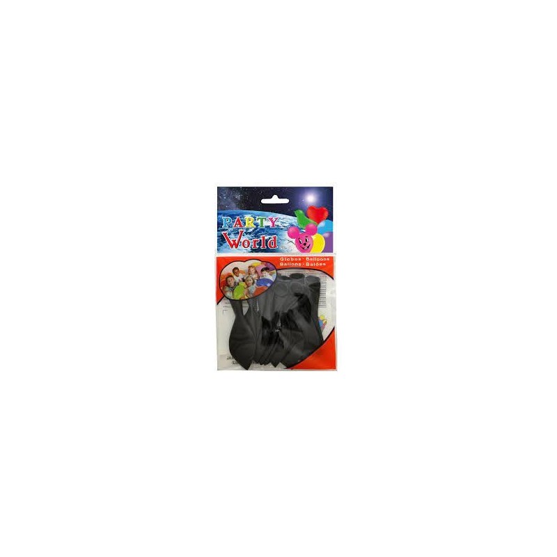 GLOBOS BOLSA GRANDES 10UD COLOR NEGRO