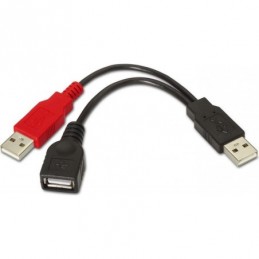 CABLE USB 2.0 ALIMENTACIÓN 1HEMBRA 2 MACHOS 15CM
