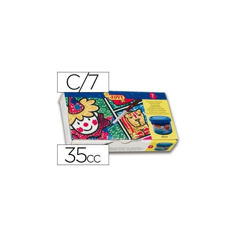 TEMPERA JOVI SURTIDA 7 COLORES+PINCEL+VACIO 35ml