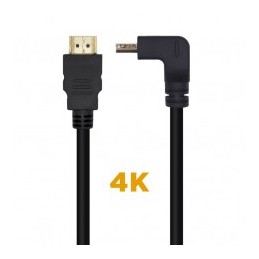 CABLE HDMI 2.0 4K HDMI MACHO MACHO ACODADO 1MTS