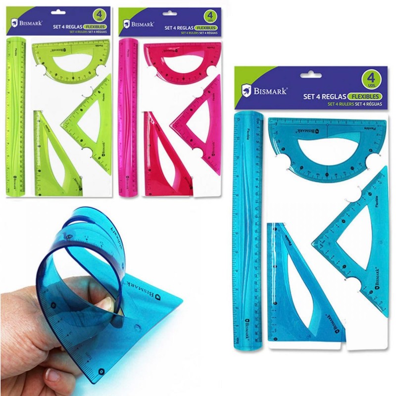 SET 4 REGLAS PVC FLEXIBLES 30/18/13/15CM BISMARK