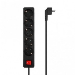 REGELETA CON INTERRUPTOR AISENS 5 TOMAS 1.4MT NEGR