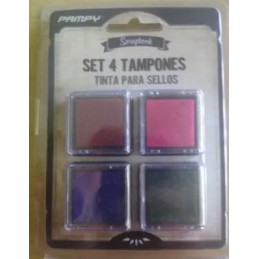 SET 4 TAMPONES DE TINTA PARA SELLOS SCRPBOOKING