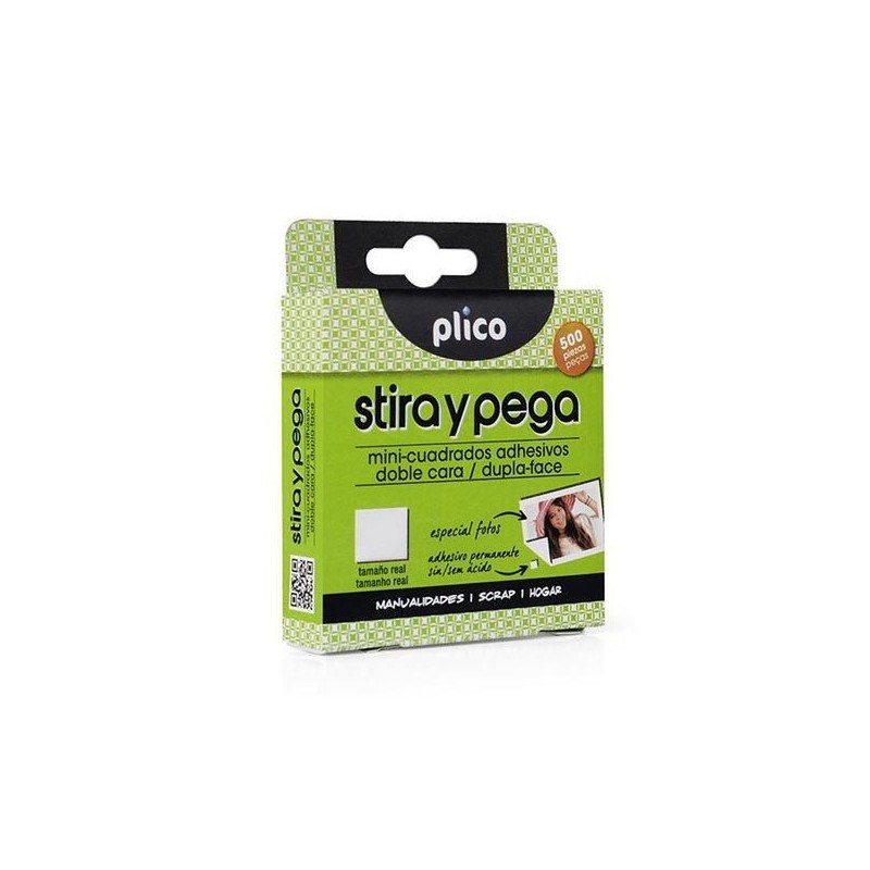 VELCRO STIRA Y PEGA 500 MINI CUADRADOS ADHESIVOS D