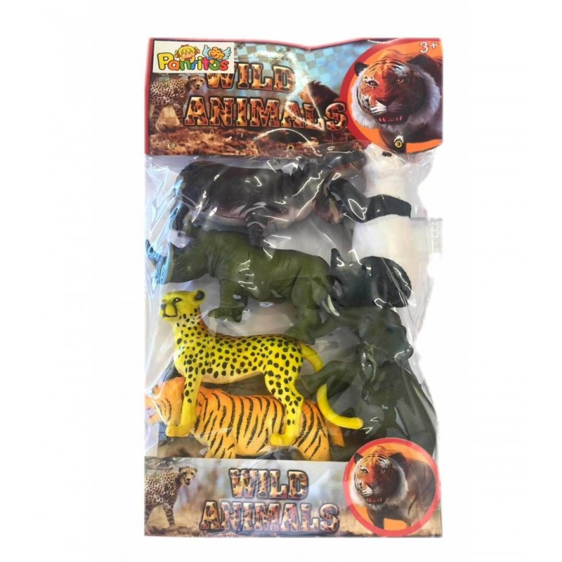 ANIMALES SELVA VINILO 6UDS BOLSA