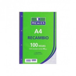 RECAMBIO A4 100H 90GR 4/T MILIMETRADO