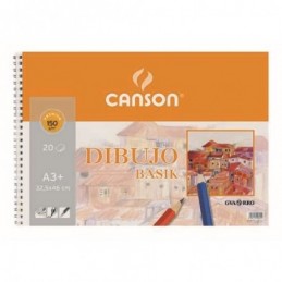 BLOC DIBUJO PAPEL BASIK A3+ 150GR LISO