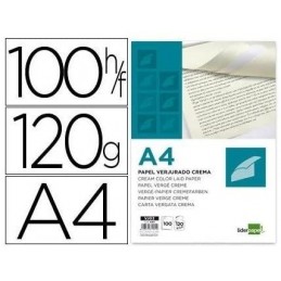 PAPEL VERJURADO A4 120gr/M2 CREMA PAQ 100 HOJAS
