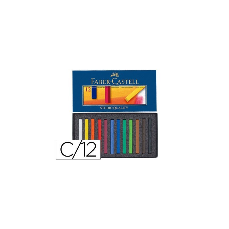TIZAS PASTEL BLANDO FABER CASTELL 12 COLORES SURTI