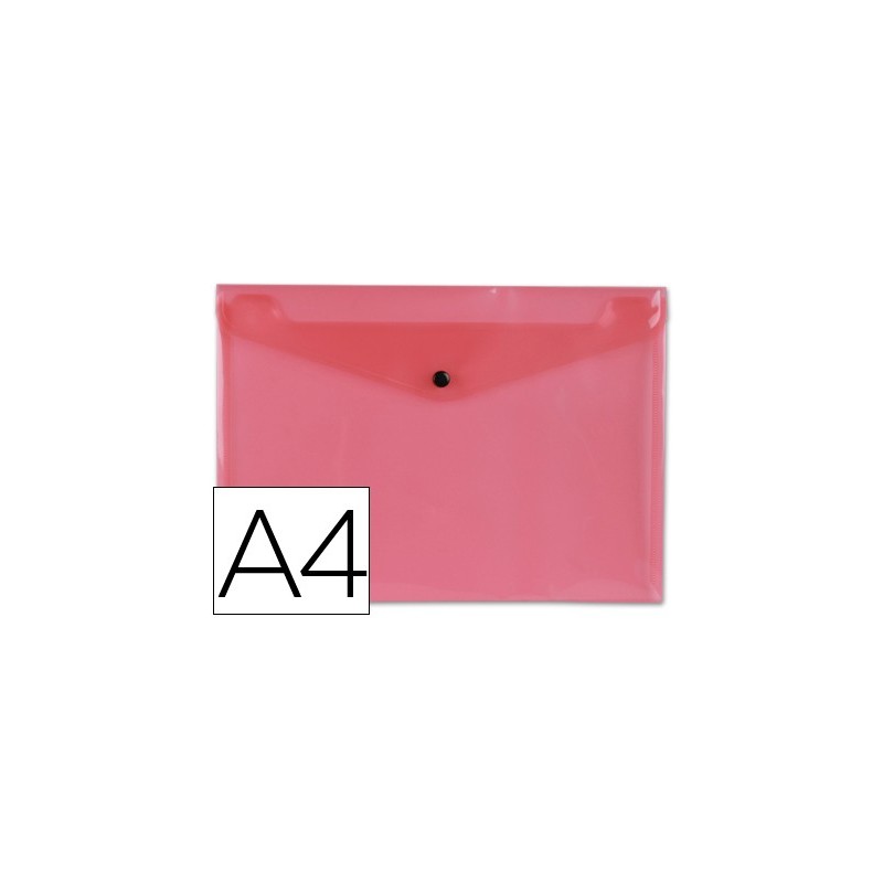 CARPETA BROCHE POLIPR. DIN A4 ROJA TRANSP. 50 HOJA