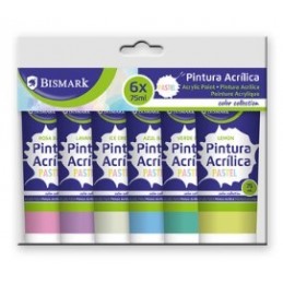 PACK 6 COLORES PASTEL PINTURA ACRILICA 75ML