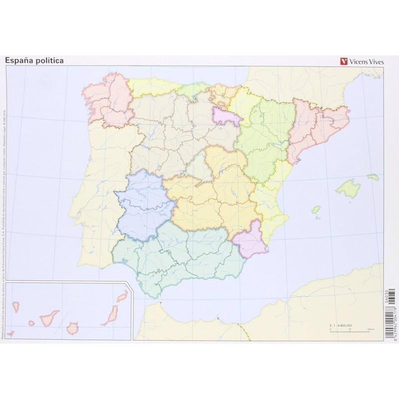 MAPA MUDO ESPAÑA POLITICO COLOR