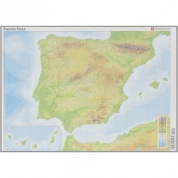 MAPA MUDO ESPAÑA FISICO COLOR
