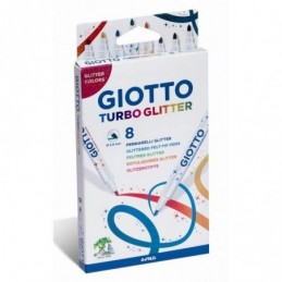 ROTULADOR GIOTTO C/8 TURBO GLITTER PURPURINA COLOR